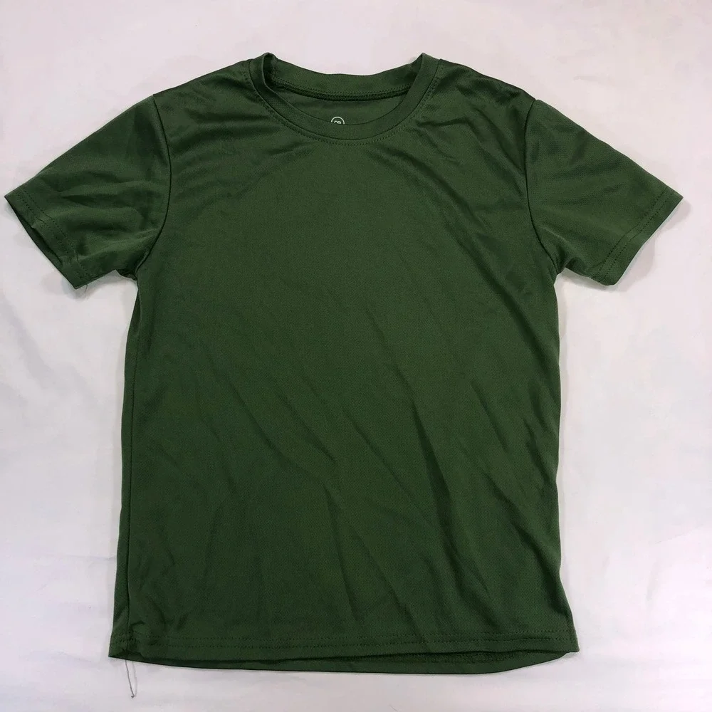 Real Essentials kids Activewear T-Shirt Set 4 Pack Medium Black Green Teal White